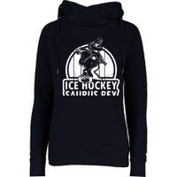 Ice Hockey Dinosaur Ice Hockey Saurus Rex - Ice Hockey Dino Womens Funnel Neck Pullover Hood