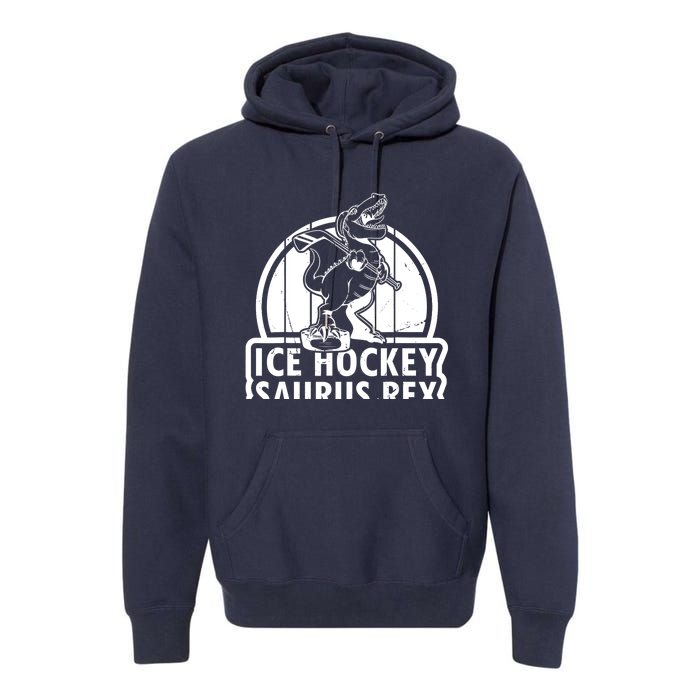 Ice Hockey Dinosaur Ice Hockey Saurus Rex - Ice Hockey Dino Premium Hoodie