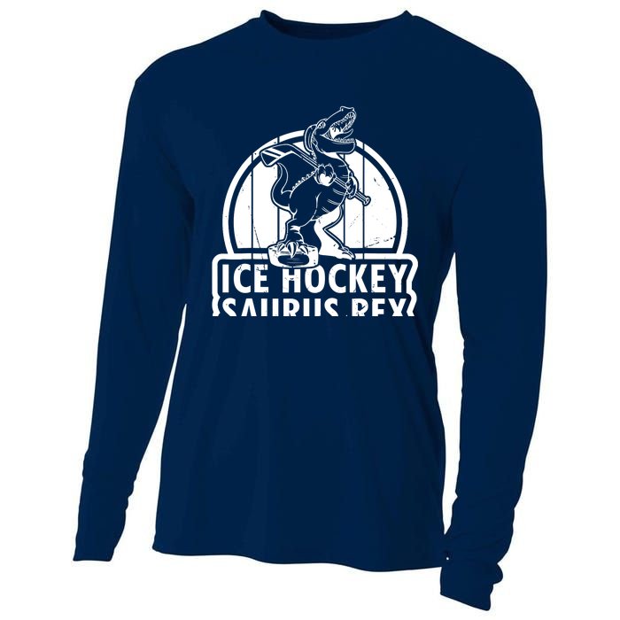 Ice Hockey Dinosaur Ice Hockey Saurus Rex - Ice Hockey Dino Cooling Performance Long Sleeve Crew