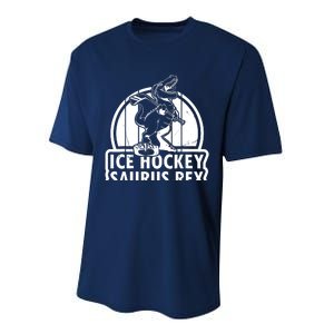 Ice Hockey Dinosaur Ice Hockey Saurus Rex - Ice Hockey Dino Performance Sprint T-Shirt