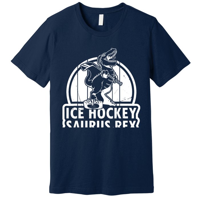 Ice Hockey Dinosaur Ice Hockey Saurus Rex - Ice Hockey Dino Premium T-Shirt