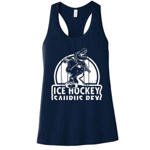 Ice Hockey Dinosaur Ice Hockey Saurus Rex - Ice Hockey Dino Women's Racerback Tank