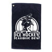 Ice Hockey Dinosaur Ice Hockey Saurus Rex - Ice Hockey Dino Platinum Collection Golf Towel