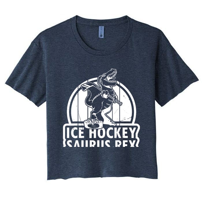 Ice Hockey Dinosaur Ice Hockey Saurus Rex - Ice Hockey Dino Women's Crop Top Tee