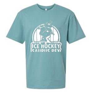 Ice Hockey Dinosaur Ice Hockey Saurus Rex - Ice Hockey Dino Sueded Cloud Jersey T-Shirt