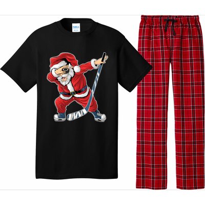 Ice Hockey Dabbing Santa Claus Hockey Player Christmas Gift Pajama Set