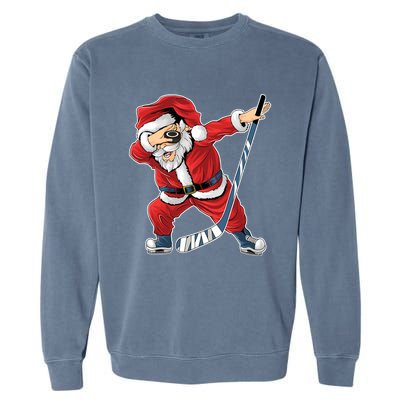 Ice Hockey Dabbing Santa Claus Hockey Player Christmas Gift Garment-Dyed Sweatshirt