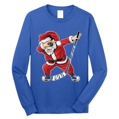 Ice Hockey Dabbing Santa Claus Hockey Player Christmas Gift Long Sleeve Shirt