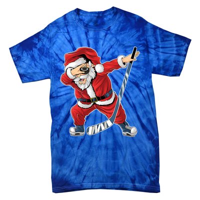 Ice Hockey Dabbing Santa Claus Hockey Player Christmas Gift Tie-Dye T-Shirt