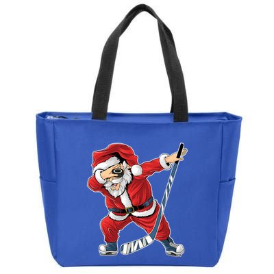 Ice Hockey Dabbing Santa Claus Hockey Player Christmas Gift Zip Tote Bag