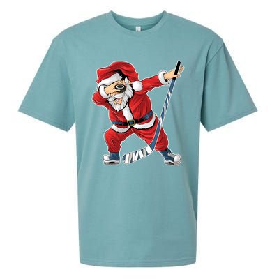 Ice Hockey Dabbing Santa Claus Hockey Player Christmas Gift Sueded Cloud Jersey T-Shirt