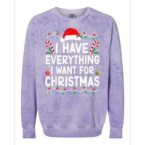 I Have Everything I Want For Christmas Colorblast Crewneck Sweatshirt