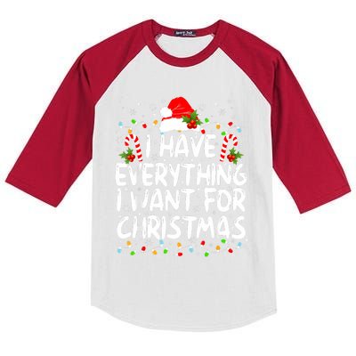 I Have Everything I Want For Christmas Its Me IM Everything Kids Colorblock Raglan Jersey