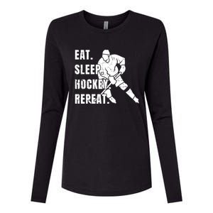 Ice Hockey Eat Sleep Hockey Repeat Hockey Great Gift Womens Cotton Relaxed Long Sleeve T-Shirt