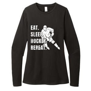 Ice Hockey Eat Sleep Hockey Repeat Hockey Great Gift Womens CVC Long Sleeve Shirt