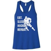 Ice Hockey Eat Sleep Hockey Repeat Hockey Great Gift Women's Racerback Tank