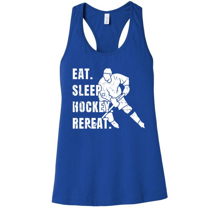 Ice Hockey Eat Sleep Hockey Repeat Hockey Great Gift Women's Racerback Tank