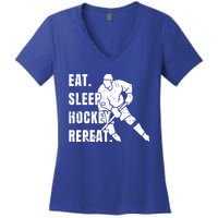 Ice Hockey Eat Sleep Hockey Repeat Hockey Great Gift Women's V-Neck T-Shirt