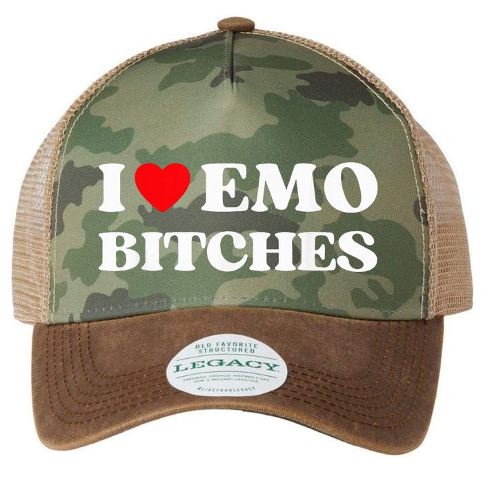 I Heart Emo Bitches Funny Quote Red Heart Emo Girl Style Legacy Tie Dye Trucker Hat