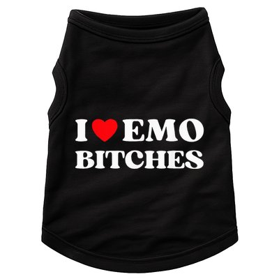 I Heart Emo Bitches Funny Quote Red Heart Emo Girl Style Doggie Tank