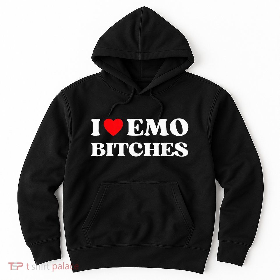 I Heart Emo Bitches Funny Quote Red Heart Emo Girl Style Hoodie