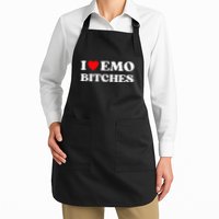 I Heart Emo Bitches Funny Quote Red Heart Emo Girl Style Apron
