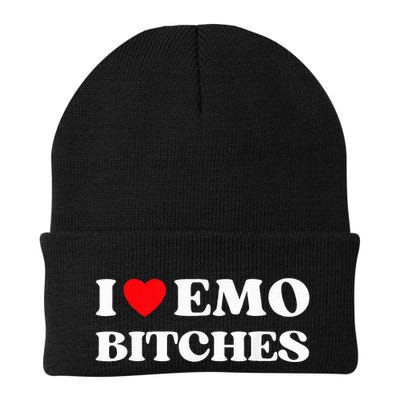 I Heart Emo Bitches Funny Quote Red Heart Emo Girl Style Beanie