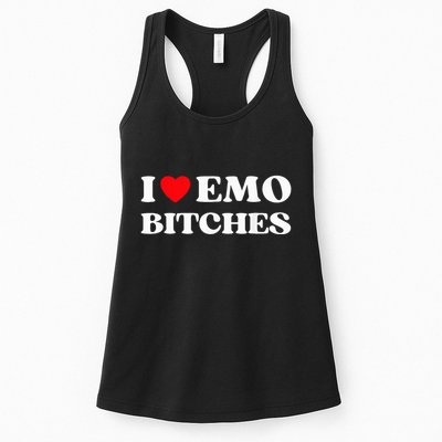 I Heart Emo Bitches Funny Quote Red Heart Emo Girl Style Womens Tank Top