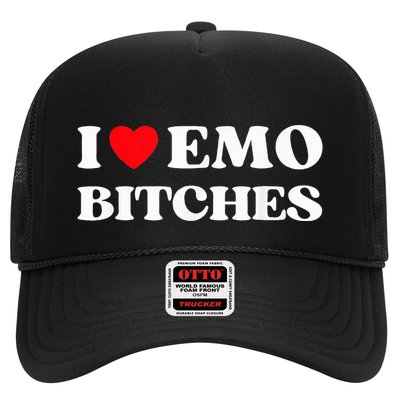 I Heart Emo Bitches Funny Quote Red Heart Emo Girl Style Trucker Hat