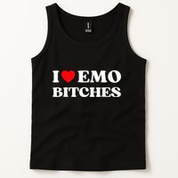 I Heart Emo Bitches Funny Quote Red Heart Emo Girl Style Tank Top