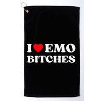 I Heart Emo Bitches Funny Quote Red Heart Emo Girl Style Golf Towel