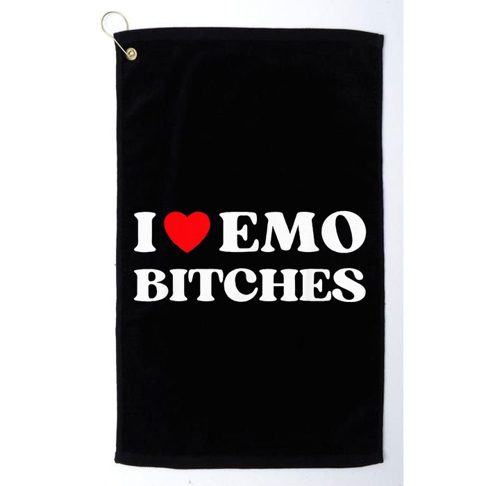 I Heart Emo Bitches Funny Quote Red Heart Emo Girl Style Golf Towel