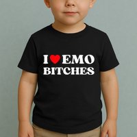 I Heart Emo Bitches Funny Quote Red Heart Emo Girl Style Toddler T-Shirt