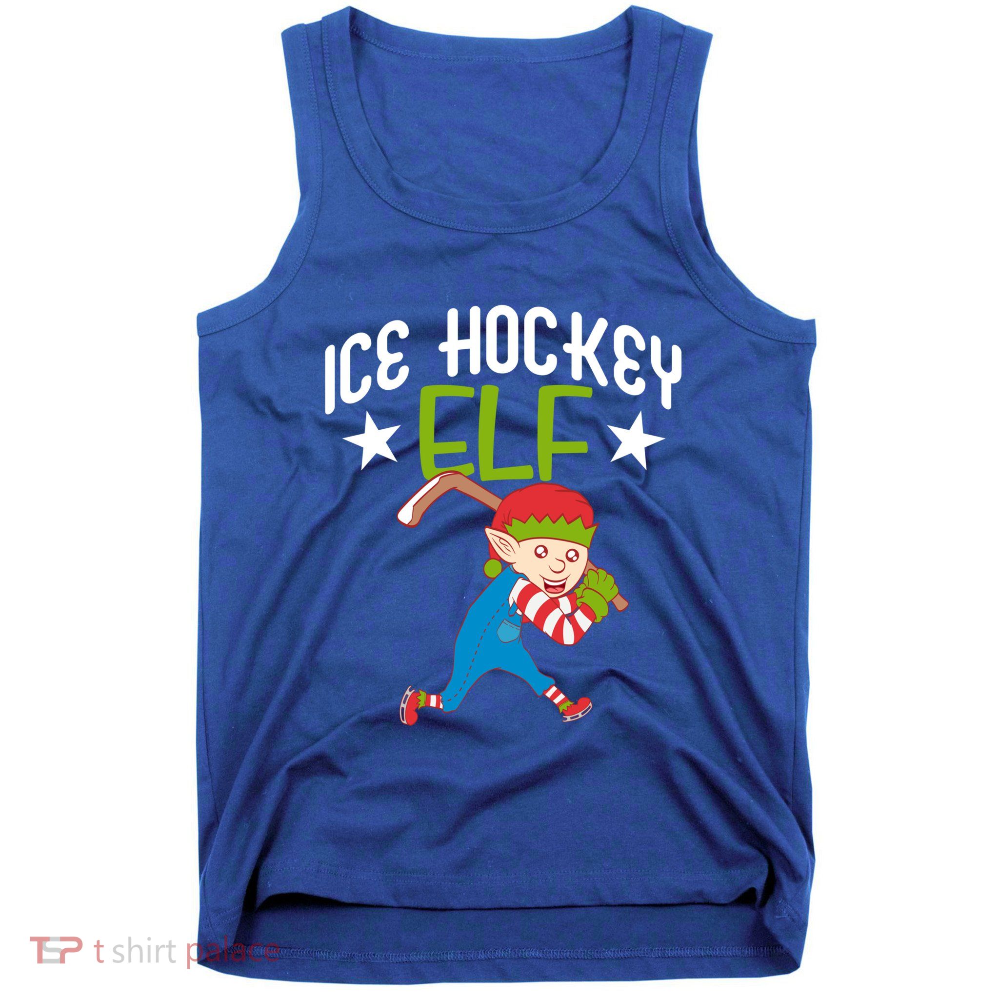 Ice Hockey Elf Funny Hockey Xmas Elve Costume Gift Tank Top