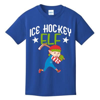 Ice Hockey Elf Funny Hockey Xmas Elve Costume Gift Kids T-Shirt