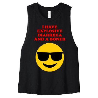 I Have Explosive Diarrhea And A Boner Women's Racerback Cropped Tank