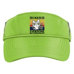 I Hate Everyone But Caffeine Helps Funny Cat Adult Drive Performance Visor