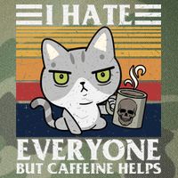 I Hate Everyone But Caffeine Helps Funny Cat Legacy Tie Dye Trucker Hat