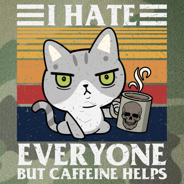 I Hate Everyone But Caffeine Helps Funny Cat Legacy Tie Dye Trucker Hat