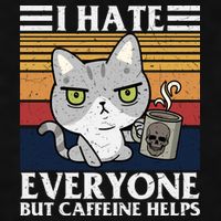I Hate Everyone But Caffeine Helps Funny Cat Ladies PosiCharge Tri-Blend Wicking Tank
