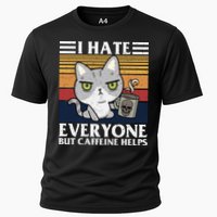 I Hate Everyone But Caffeine Helps Funny Cat Performance Shirt