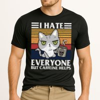 I Hate Everyone But Caffeine Helps Funny Cat Performance Shirt