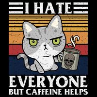 I Hate Everyone But Caffeine Helps Funny Cat Impact Tech Backpack