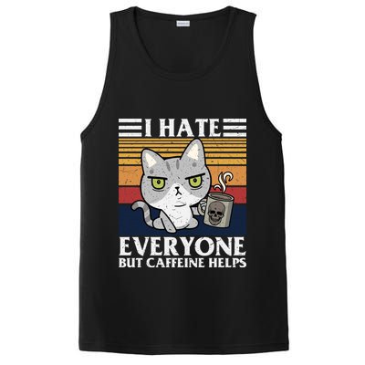 I Hate Everyone But Caffeine Helps Funny Cat PosiCharge Competitor Tank