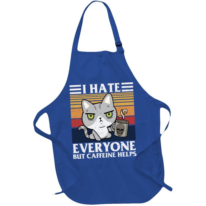 I Hate Everyone But Caffeine Helps Funny Cat Apron