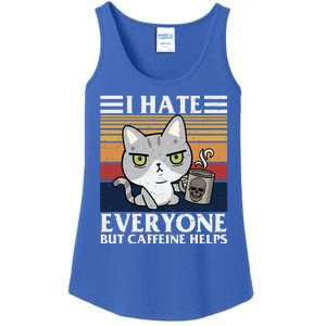 I Hate Everyone But Caffeine Helps Funny Cat Ladies Essential Tank