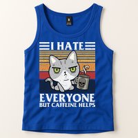 I Hate Everyone But Caffeine Helps Funny Cat Tank Top
