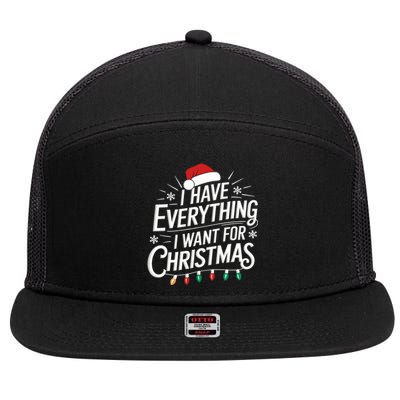 I Have Everything I Want For Christmas Couples Matching 7 Panel Mesh Trucker Snapback Hat