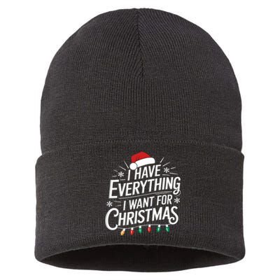 I Have Everything I Want For Christmas Couples Matching Sustainable Knit Beanie