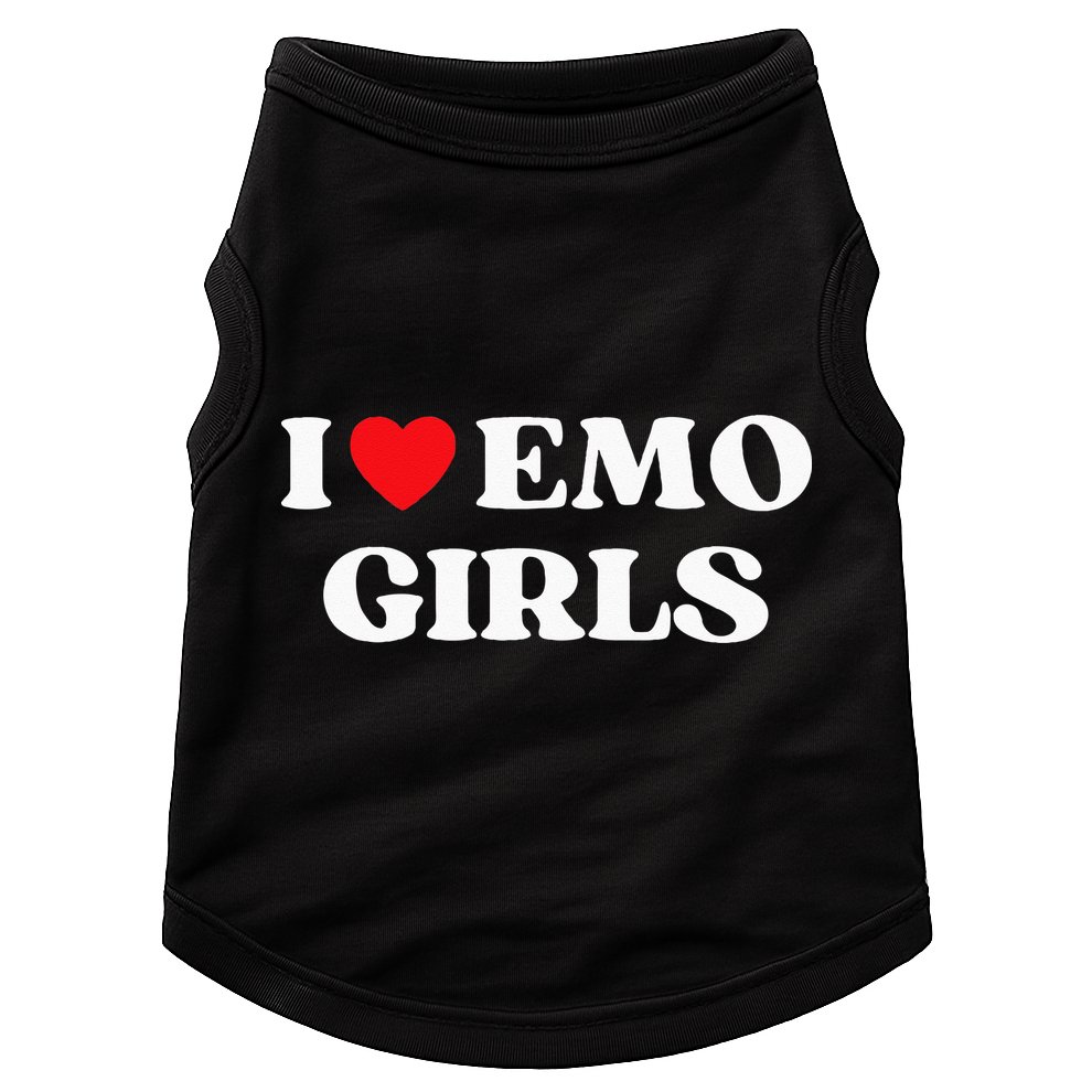 I Heart Emo Funny Quote Red Heart Emo Girl Style Doggie Tank